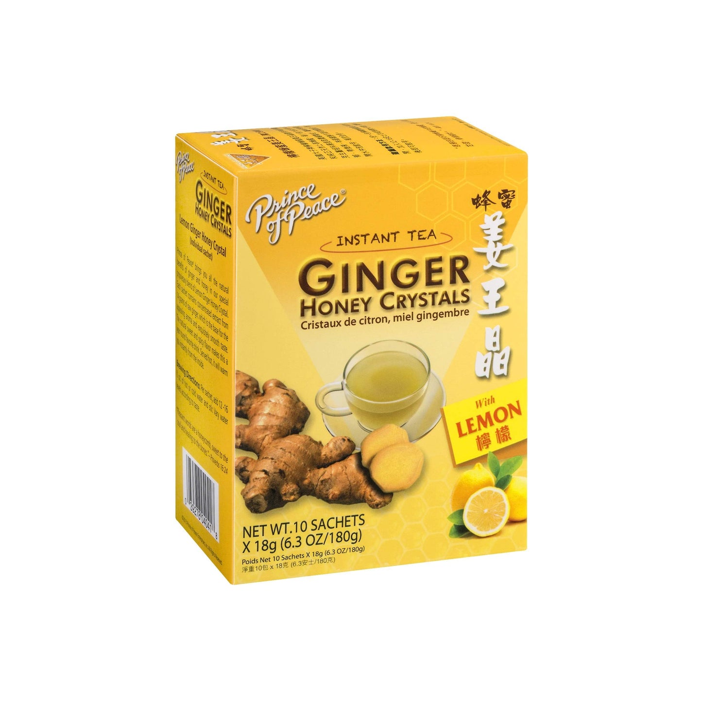 Prince of Peace Ginger & Lemon Honey Crystals (18g x 10) (Pack of 3)