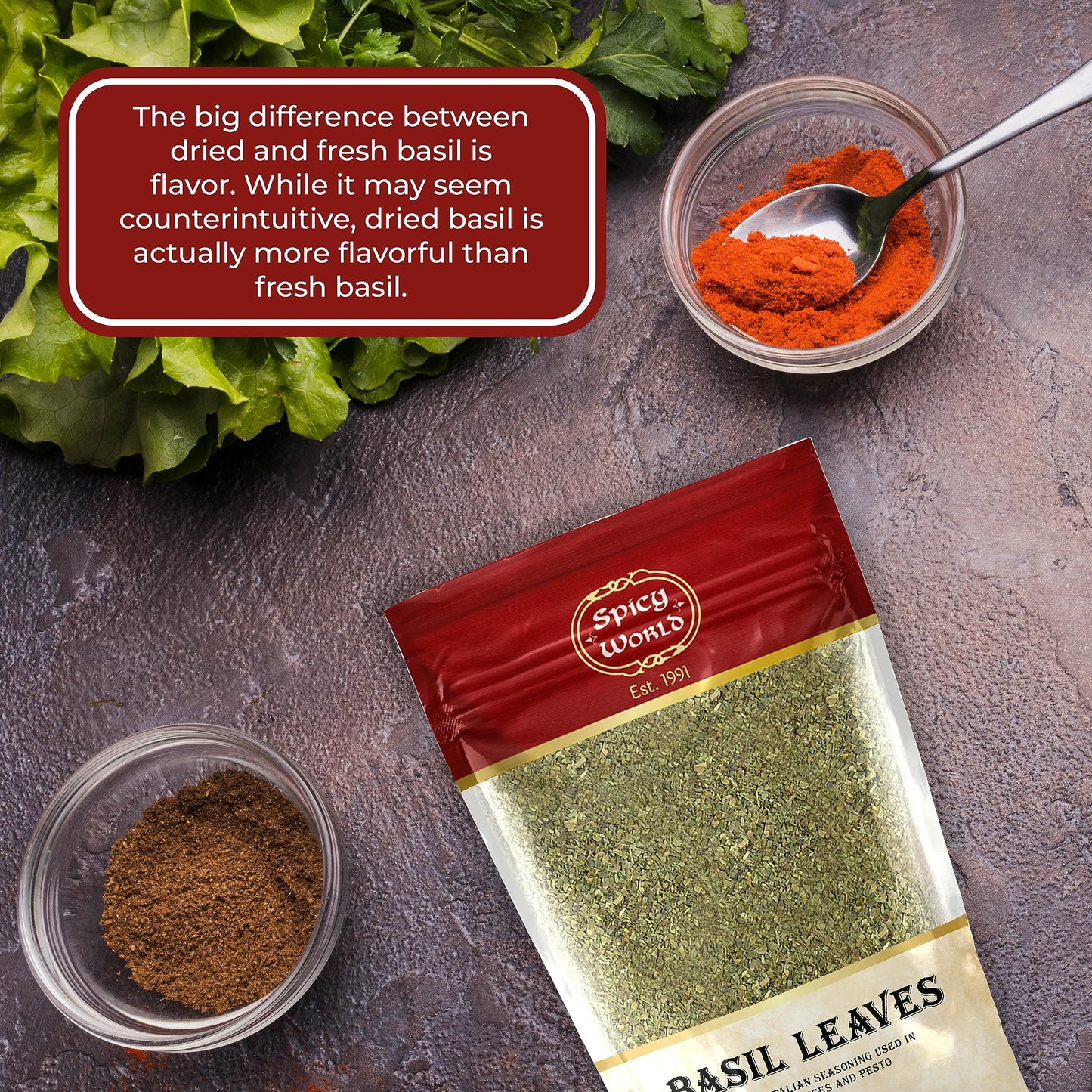 Spice World Basil Leaves 100 Gms - Ayurveda & Vitamins