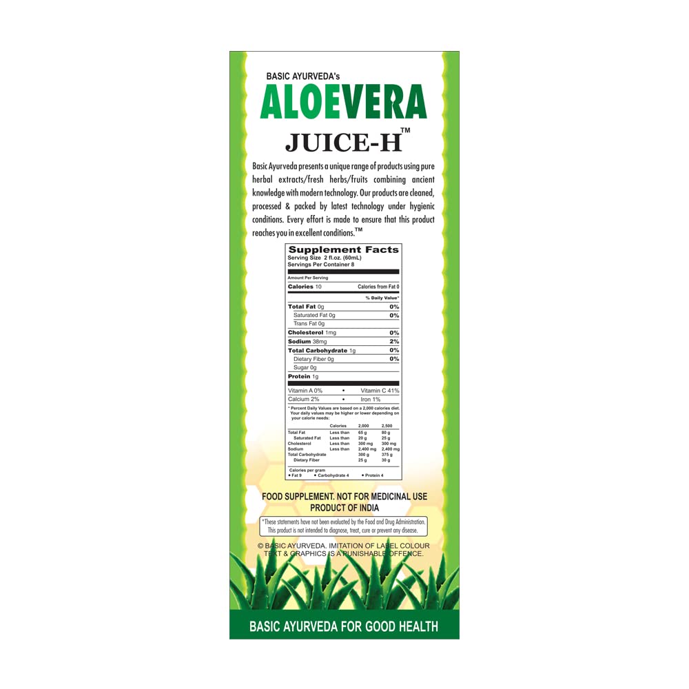 Basic Ayurveda Aloe Vera Juice-H 480mL