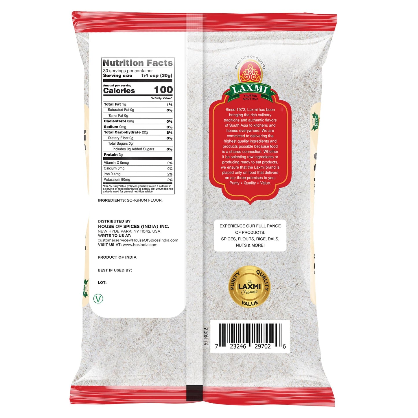 Laxmi Juwar Flour 2 lbs - Food / Masala / Dal
