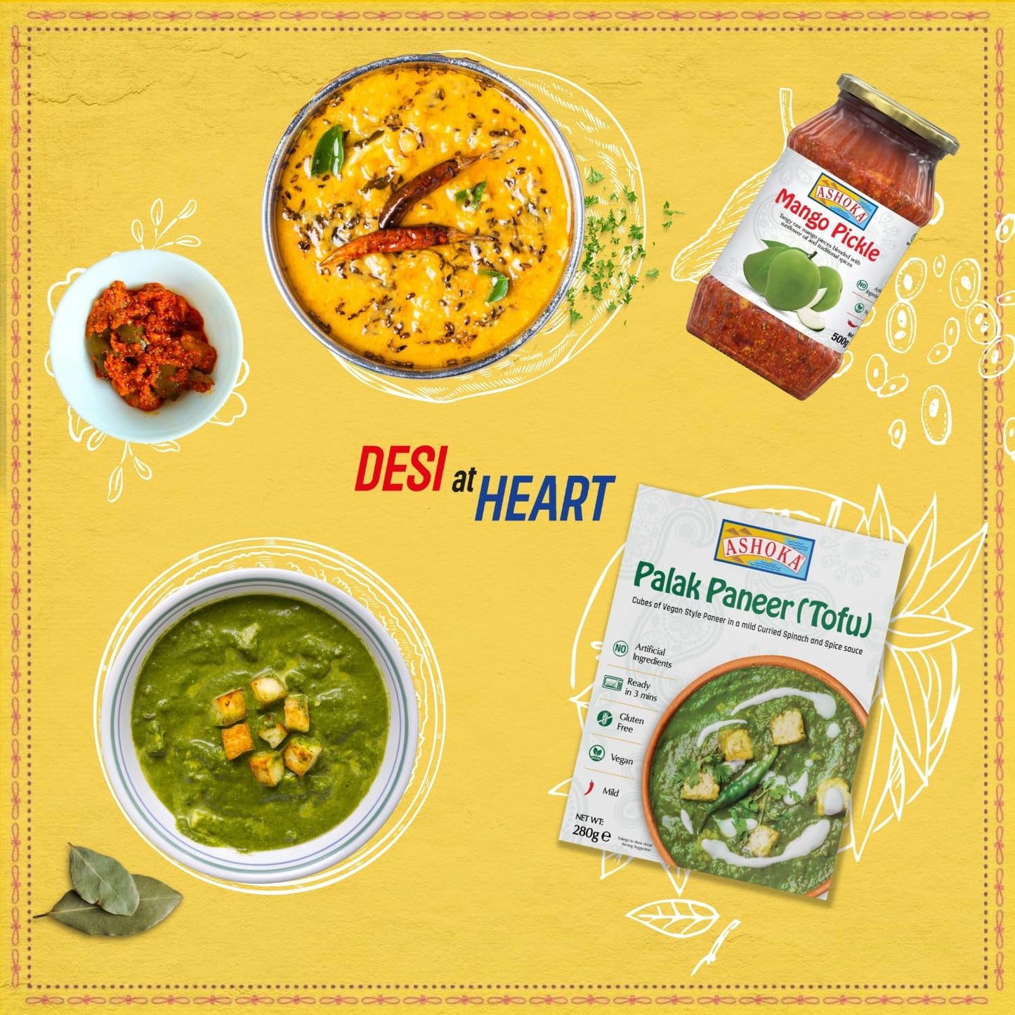 Ashoka Ready to Eat 1932, Vegan Spiced Orka, All-Natural Bhindi Masala, Real Indian Meals, Great for Offices, Healthy Work Lunch, Gluten-Free, and with No Preservatives, Pack of 1