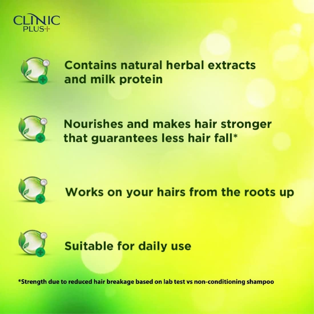 Clinic Plus + Naturally Strong Health Shampoo with Herbal Extracts, 340ml