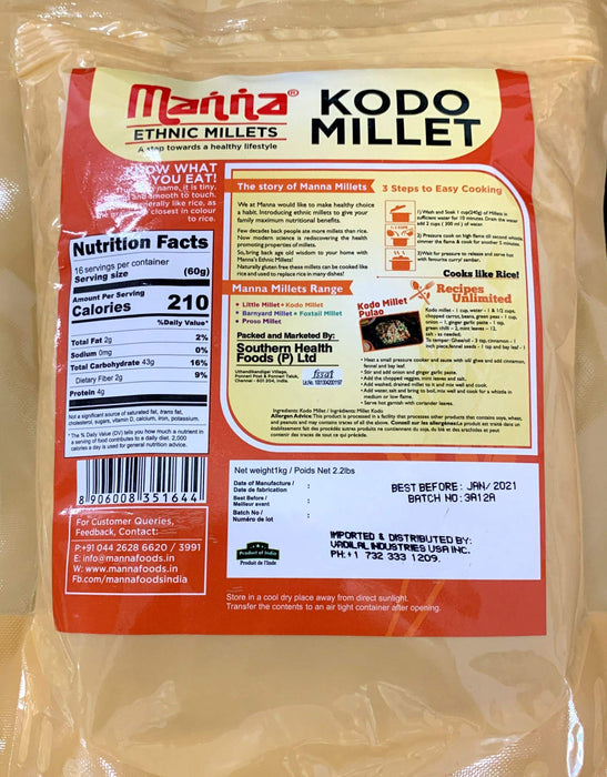 Manna Kodo Millet - 1 Kgs