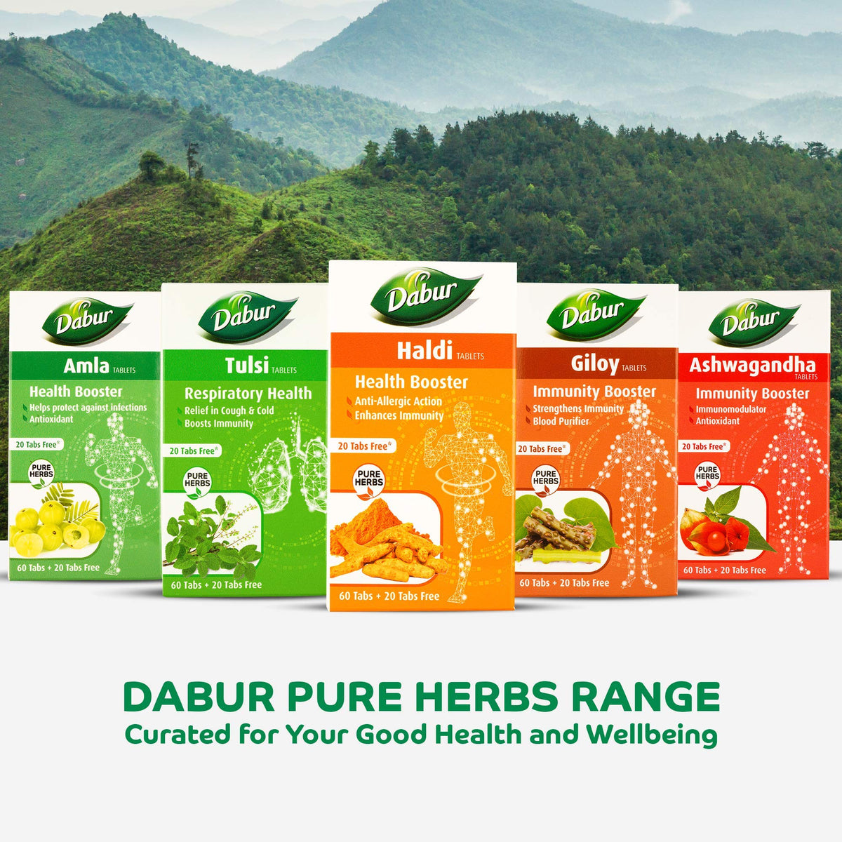Dabur Haldi Tablet - Health Booster | Anti Allergen | Enhances Immunity (Pack of 2, 160 Tablets)