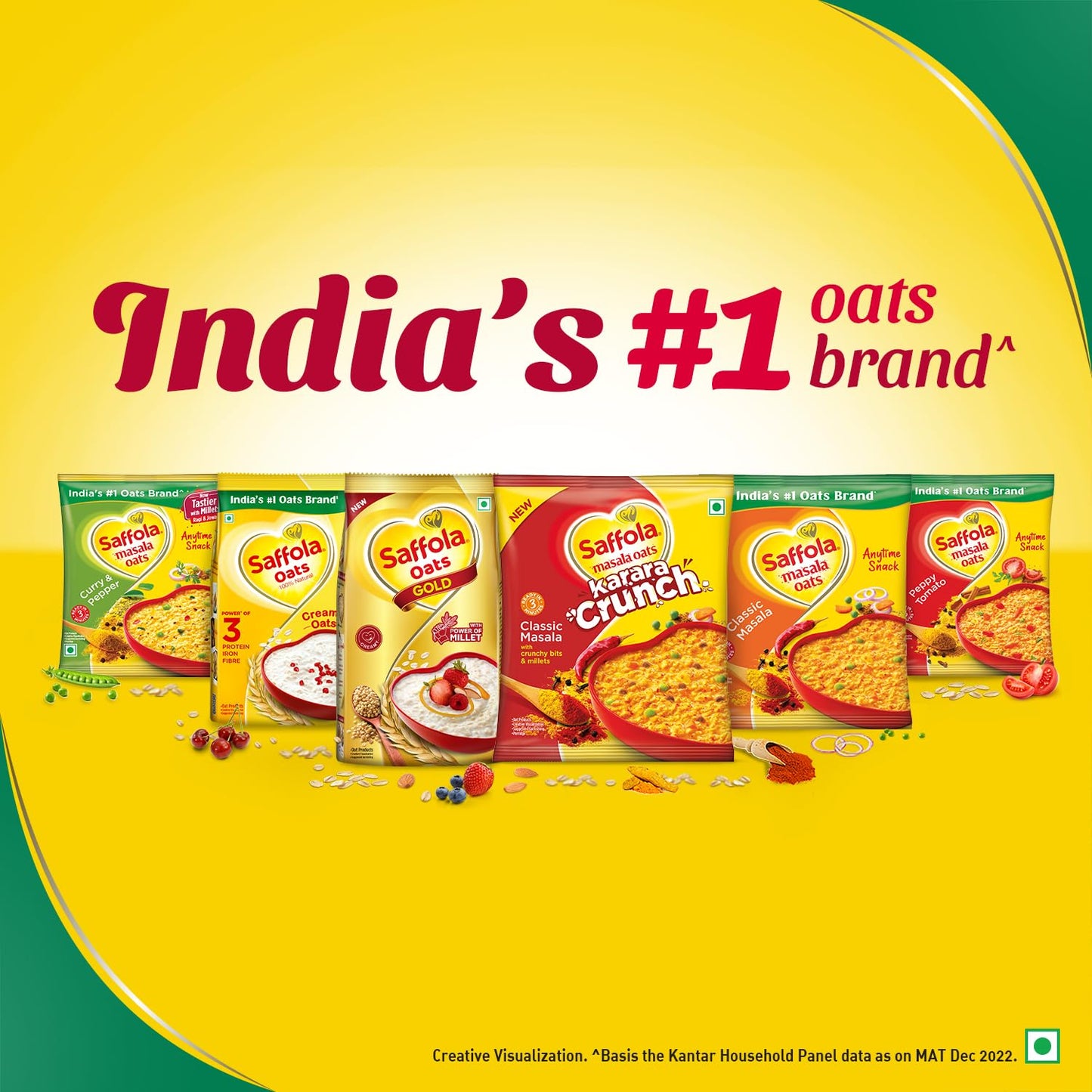 Saffola Masala Oats Veggy Twist 38 gms - Indian Snack