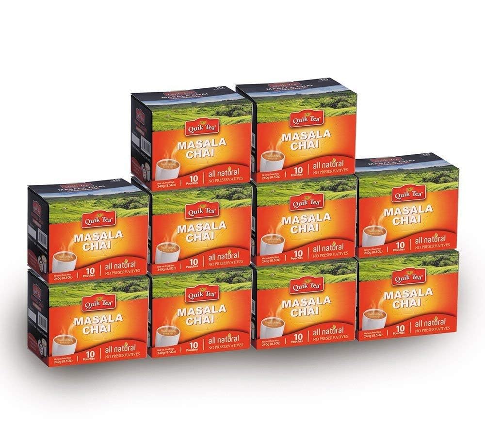 Chai Tea Latte - Masala Chai Tea 100 Latte Tea Pouches By QuikTea