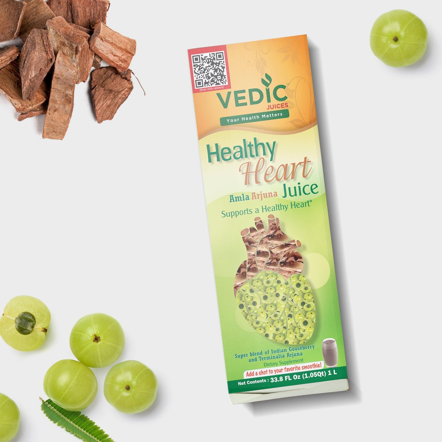 Vedic Amla Arjuna Juice, Healthy Heart Support 1L - Ayurveda & Vitamins