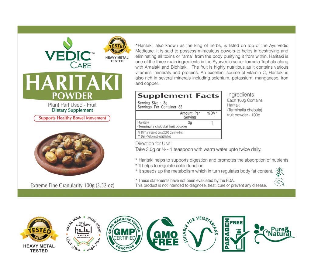 Vedic Care Haritaki Powder 100gm