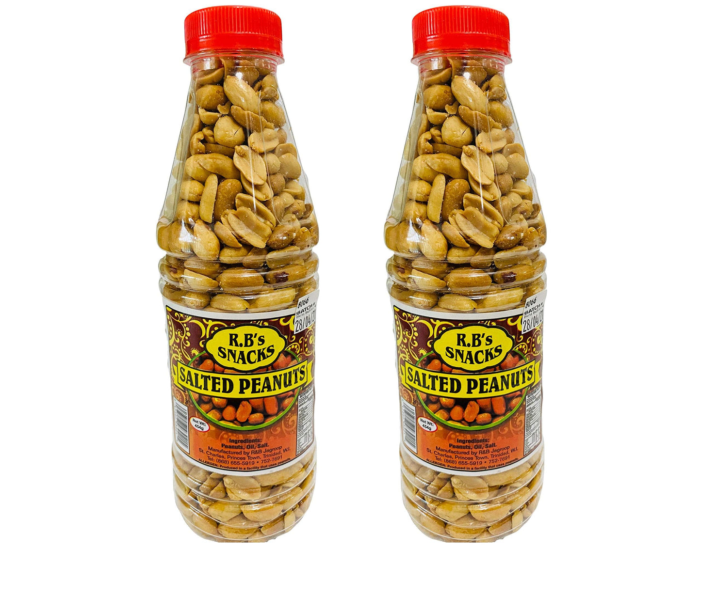 R.B's Snacks Peanuts - 16oz - Pack of 2 (Salted Peanuts)