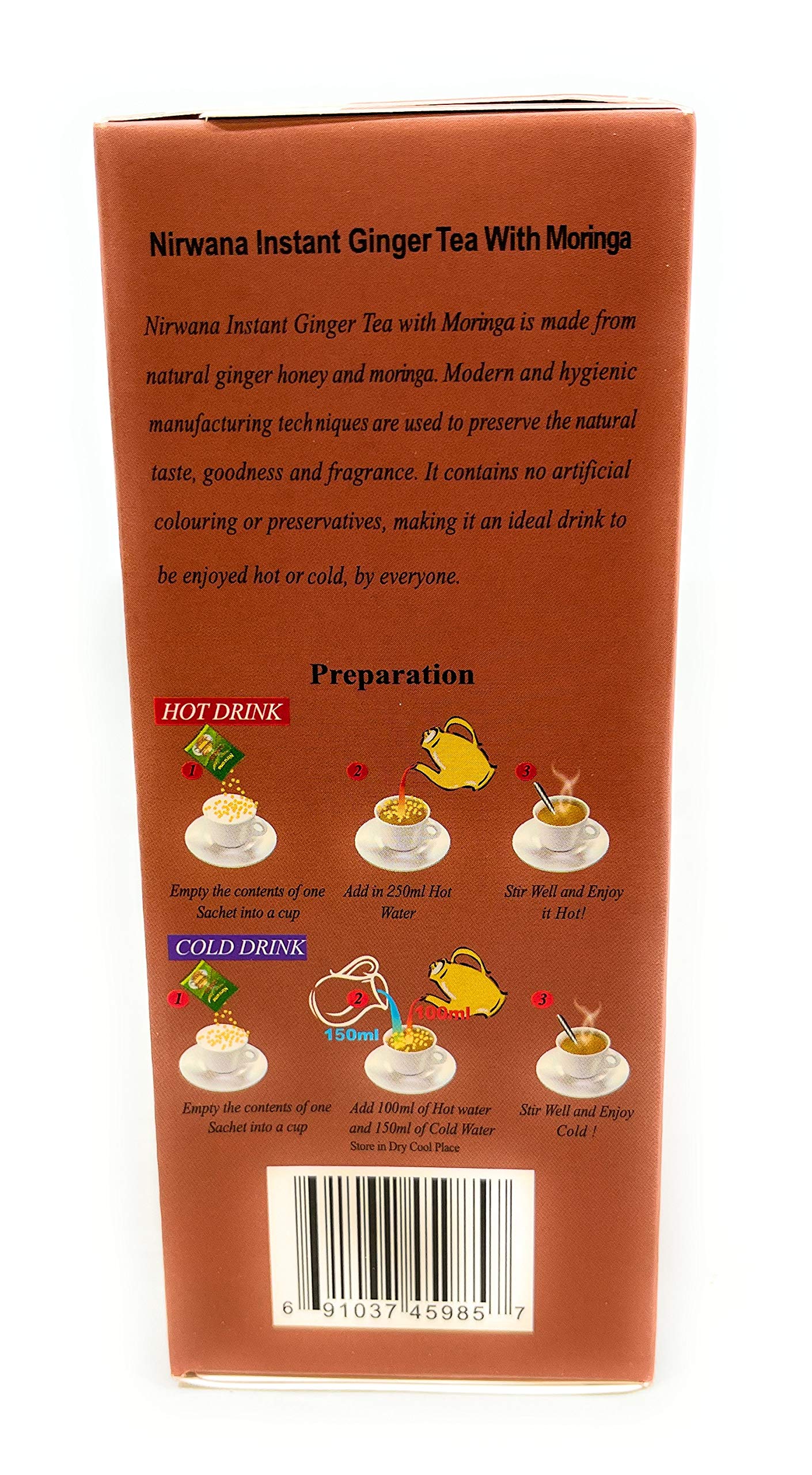 Nirvana Moringa Ginger Tea Sachets 20 sachetsx 0:63 oz - Indian Tea & Coffee