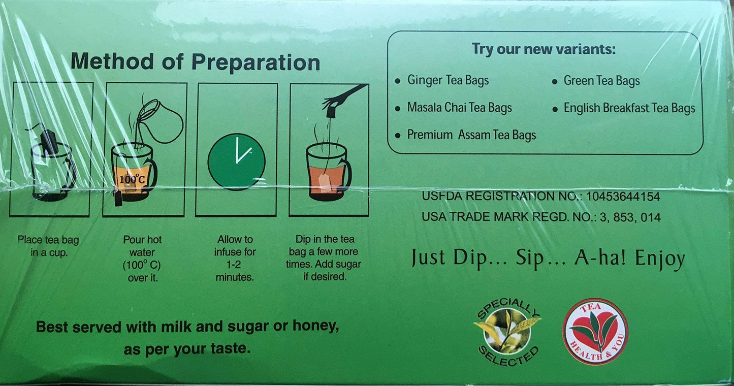 Wagh Bakri Cardamom Natural Flavour Tea Bags - 100 Enveloped Tea Bags