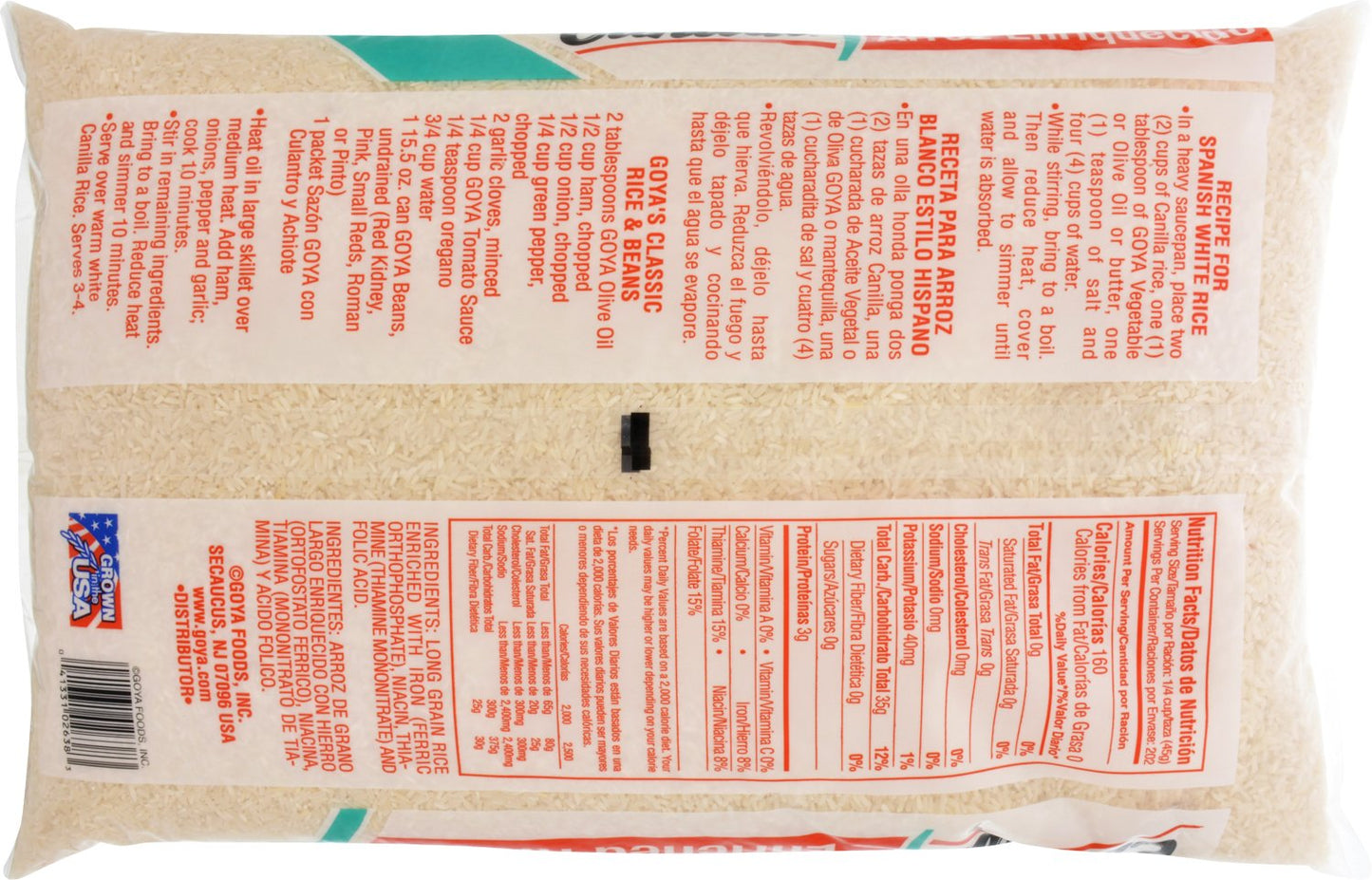 Goya Foods Canilla Extra Long Grain White Rice, 20 Pound