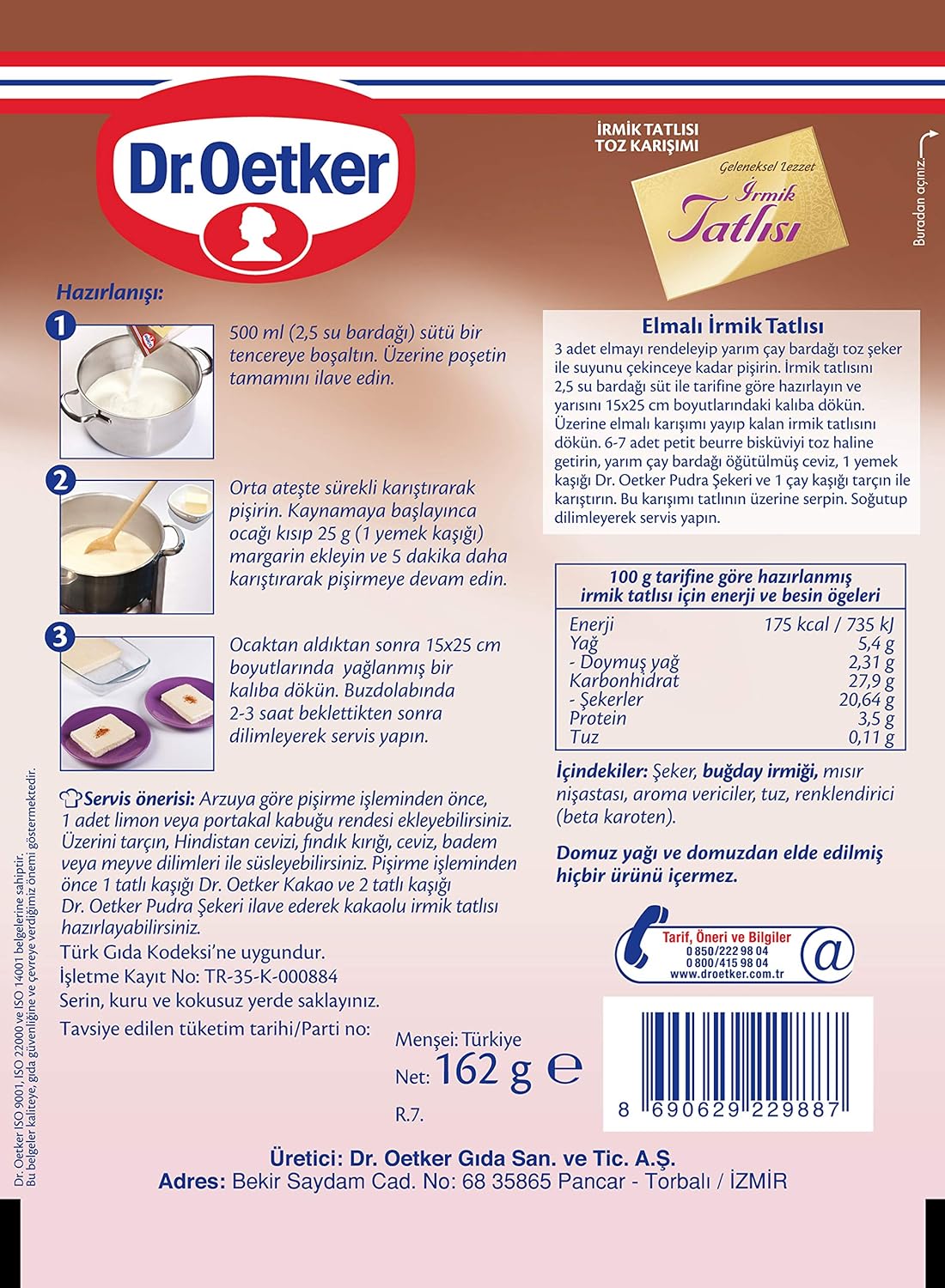 Dr. Oetker Toz Tatl rmik 162 Gr