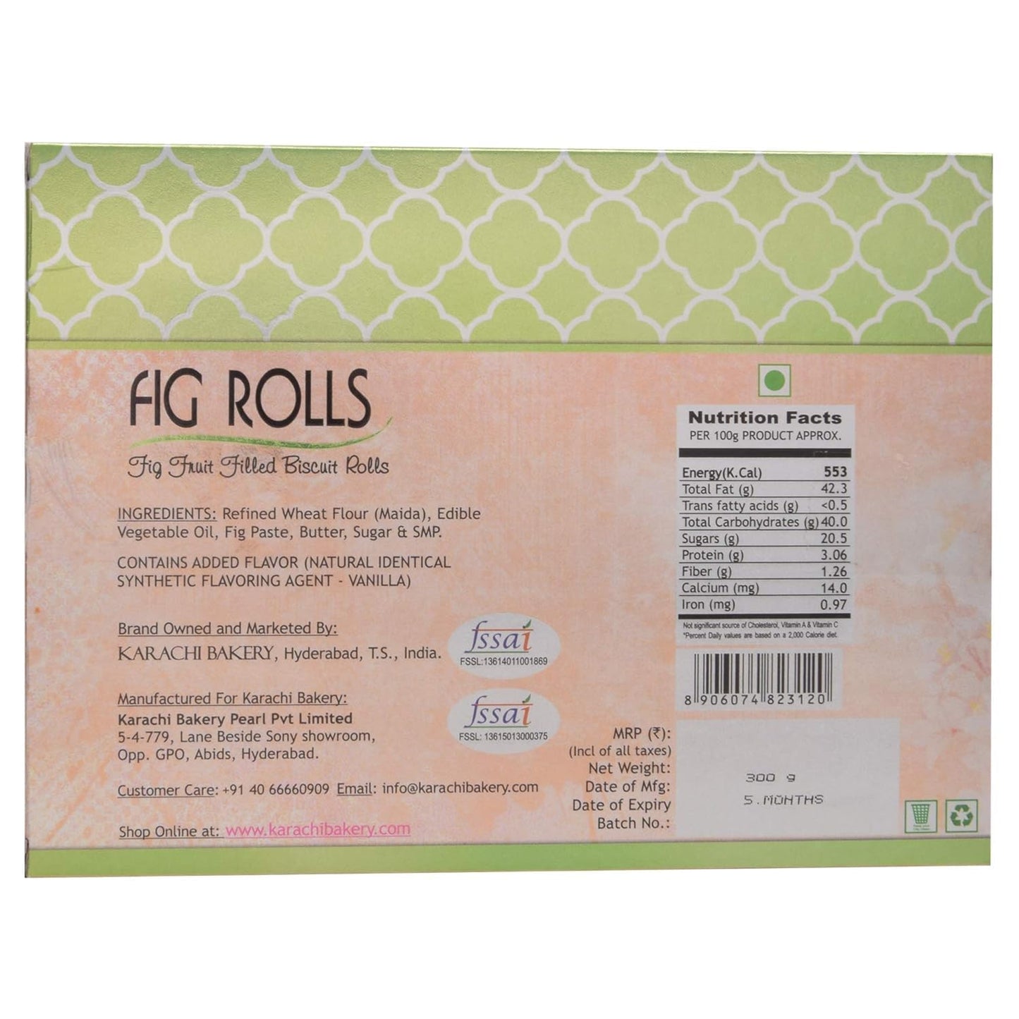 Karachi Bakery Fig Roll, 300 g