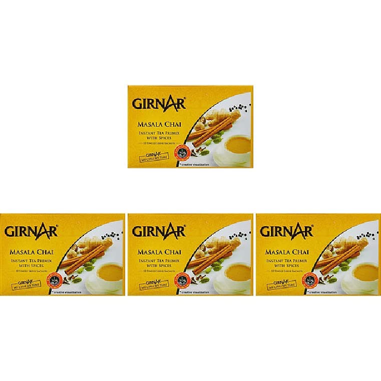 Pack Of 4 - Girnar Instant Masala Chai Milk Tea - 120 Gm - Indian Tea & Coffee
