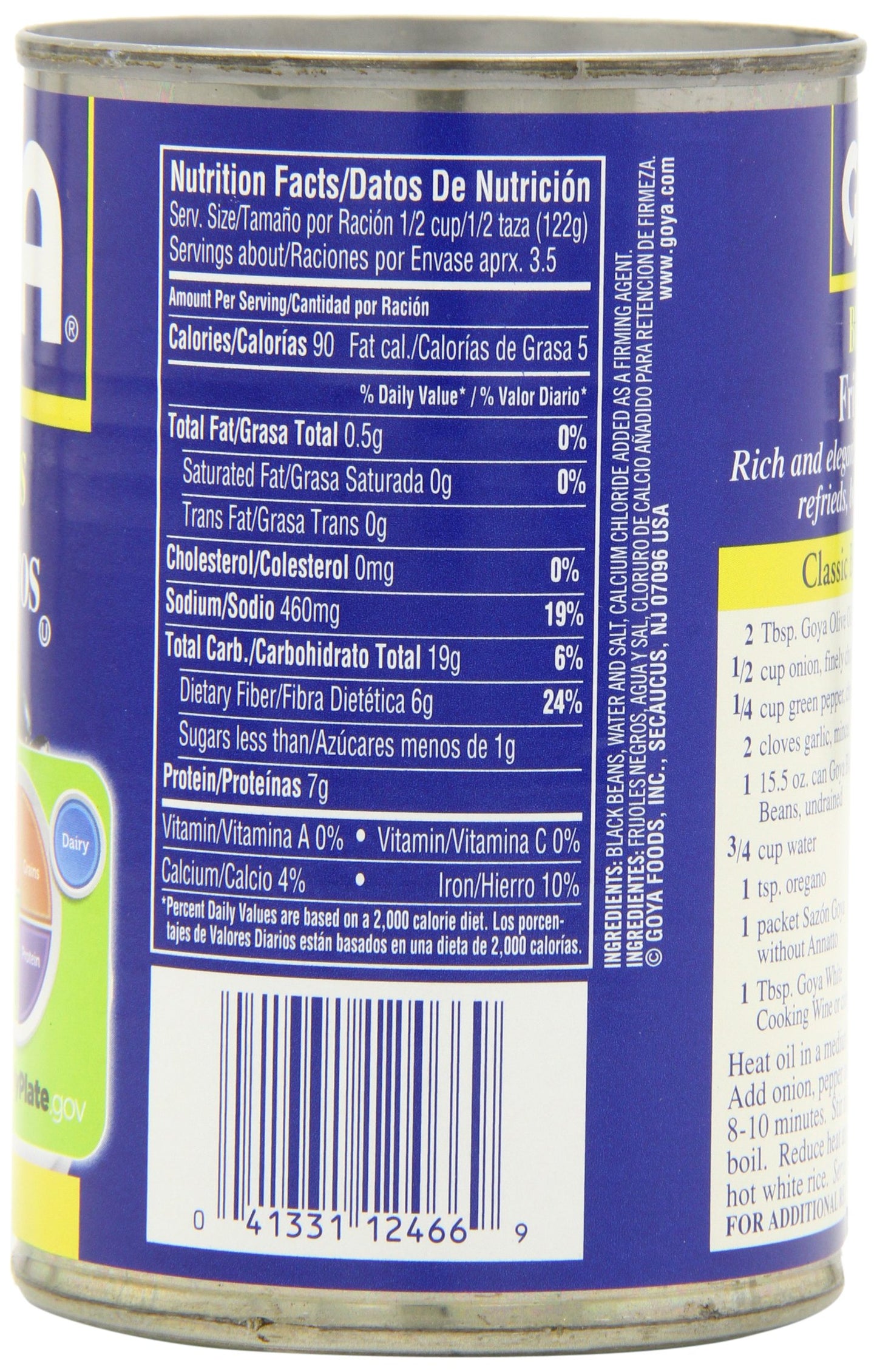 Goya Black Beans - Frijoles Negros 15.5 Oz Pack of 6