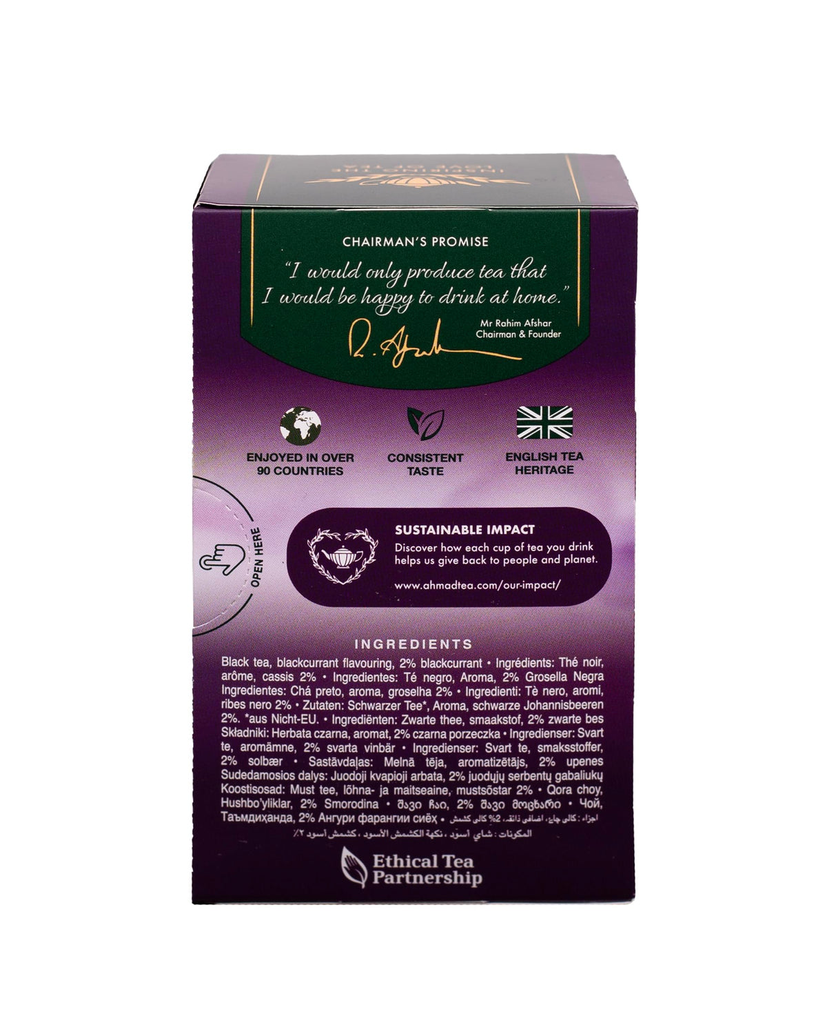 Ahmad Tea Black Tea, Blackcurrant Burst Teabags, 20 ct (Pack of 6) - Caffeinated & Sugar-Free