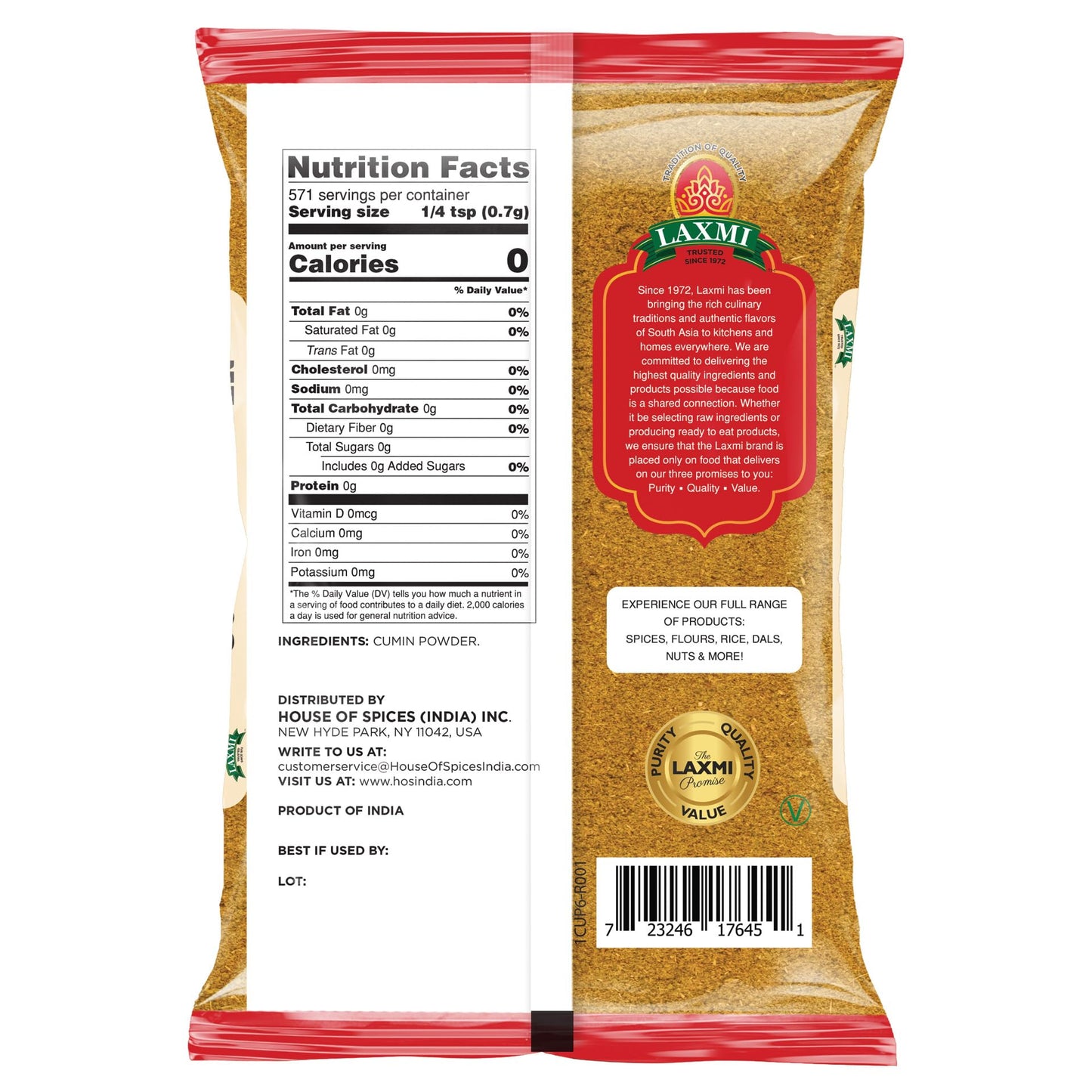 LAXMI Cumin Powder 400 gms - Indian Spices