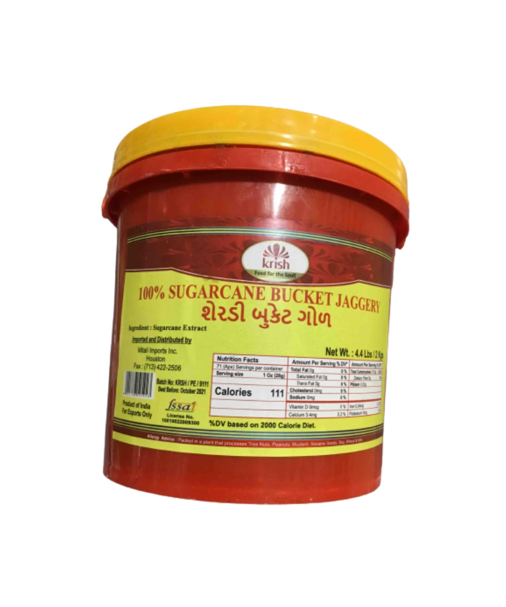 Krish Sugarcane Bucket Jaggery 2 Kgs - Food / Masala / Dal
