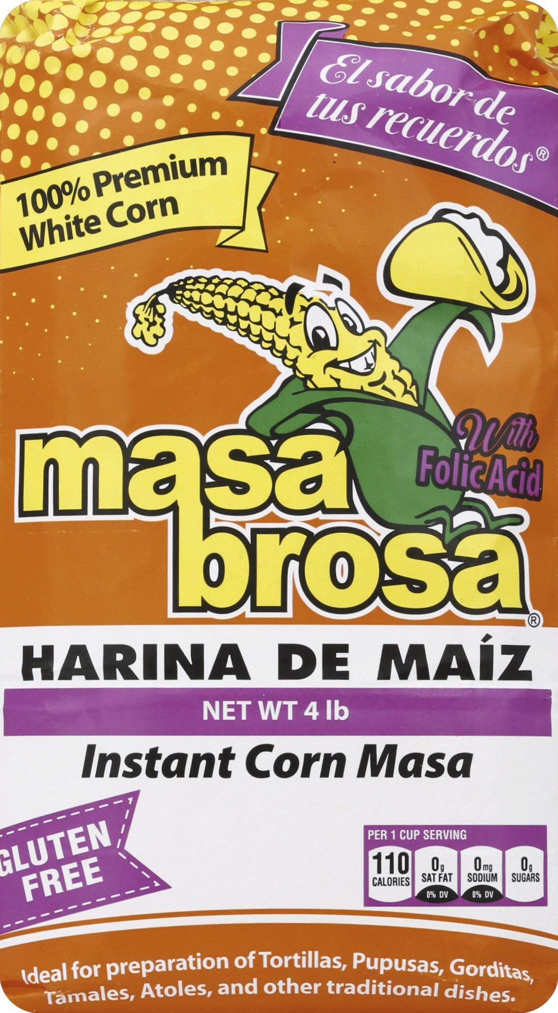 Masabrosa Corn Flour, 4 Pound (Pack of 8)