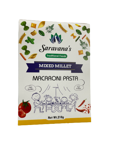 Saravana'S Mixed Millet Macaroni 210 gm - Gourmet Indian Good