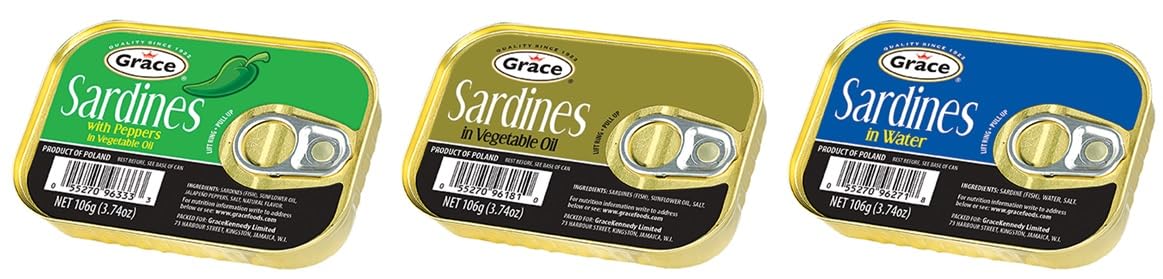 GRACE SARDINES VARIETY PACK (IN OIL, IN WATER, WITH PEPPERS)