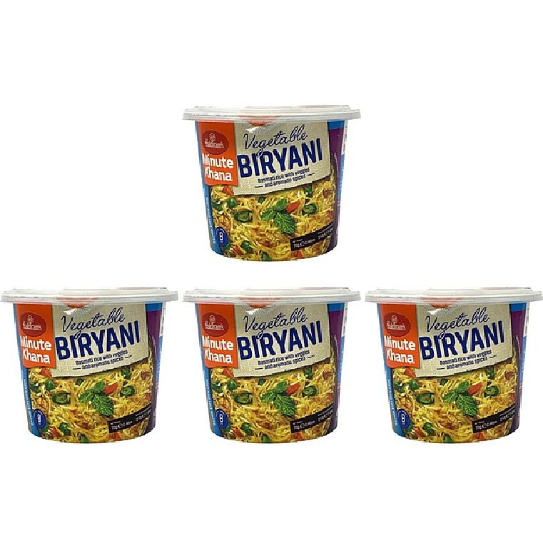 Pack Of 4 - Haldiram's Minute Khana Vegetable Biryani - 70 Gm - Haldiram Minute Khana