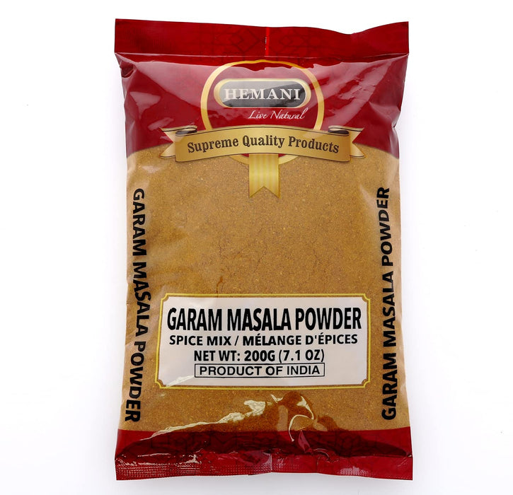 HEMANI Garam Masala 8 Spice Blend - 200g (7.1 OZ) All Natural - Supreme Quality - Gluten Free Ingredients - No Salt - No Color - NON-GMO - Vegan - Authentic Blend of Indian Spices
