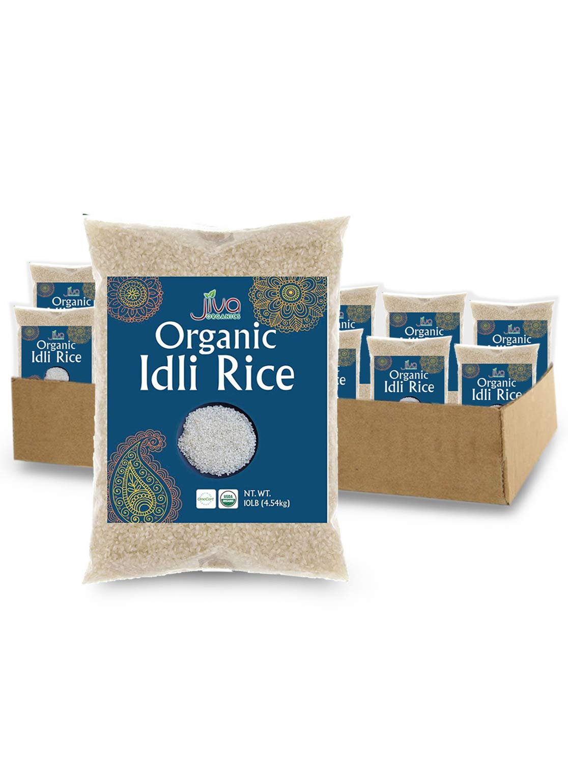 Organic Idli Rice 10LB USDA Certified Idli Dosa by Jiva Organics (Pack of 4)
