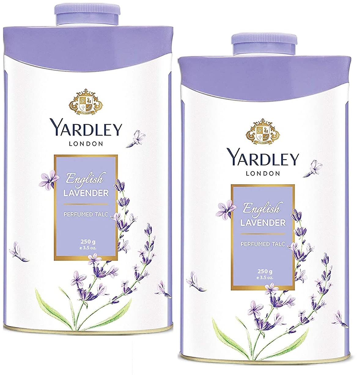 Yardley London Perfumed Fresh Floral Fragrances Locked in a fine & Silky Talcum Powder (Yardley English Lavender Perfumed Talc - 250gm, Pack of 2)...