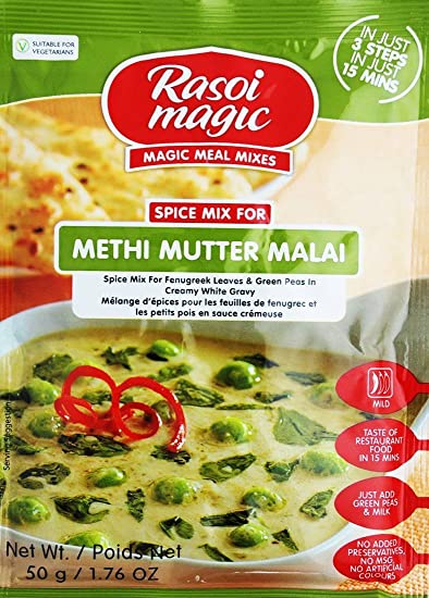 Rasoi Magic Spice Mix- Methi Mutter Malai 50 gms - Food / Masala / Dal