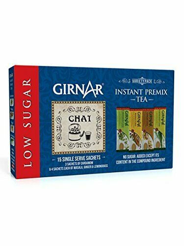 Girnar Instant Tea/Chai Premix Low Sugar Variety Pack 15 Sachets - Mahaekart LLC