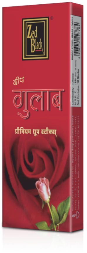 Zed Black Gulab Dhoop Sticks. - Hindu Puja Items