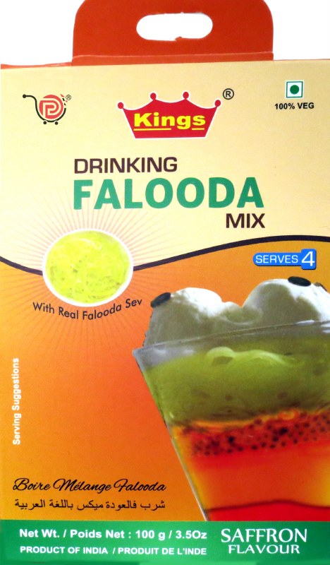 King's Falooda Mix - Saffron Flavor 100 gms - Food / Masala / Dal