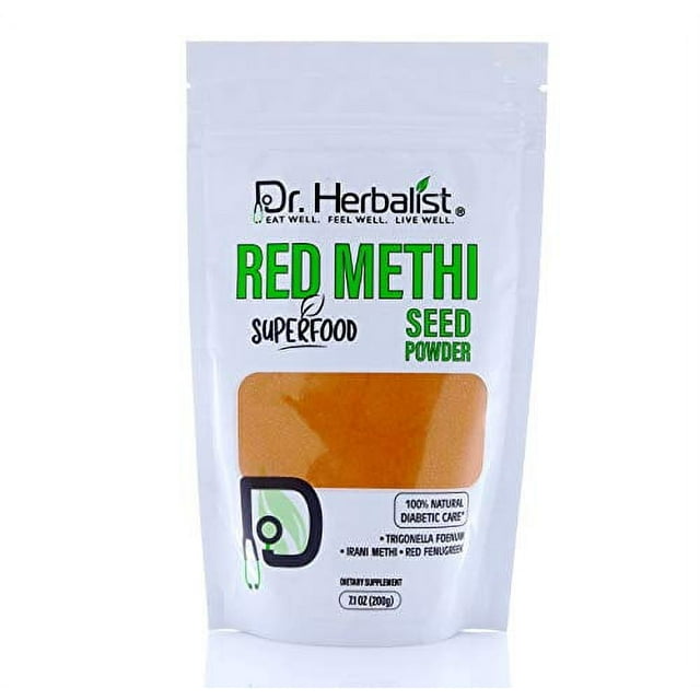 Dr Herbalist Natural Red Methi (Fenugreek) Powder I Trigonella Foenum I 200g - 7oz