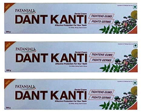 Patanjali Dant Kanti Dental Cream -200g Pack of 3 - Bath & Shower
