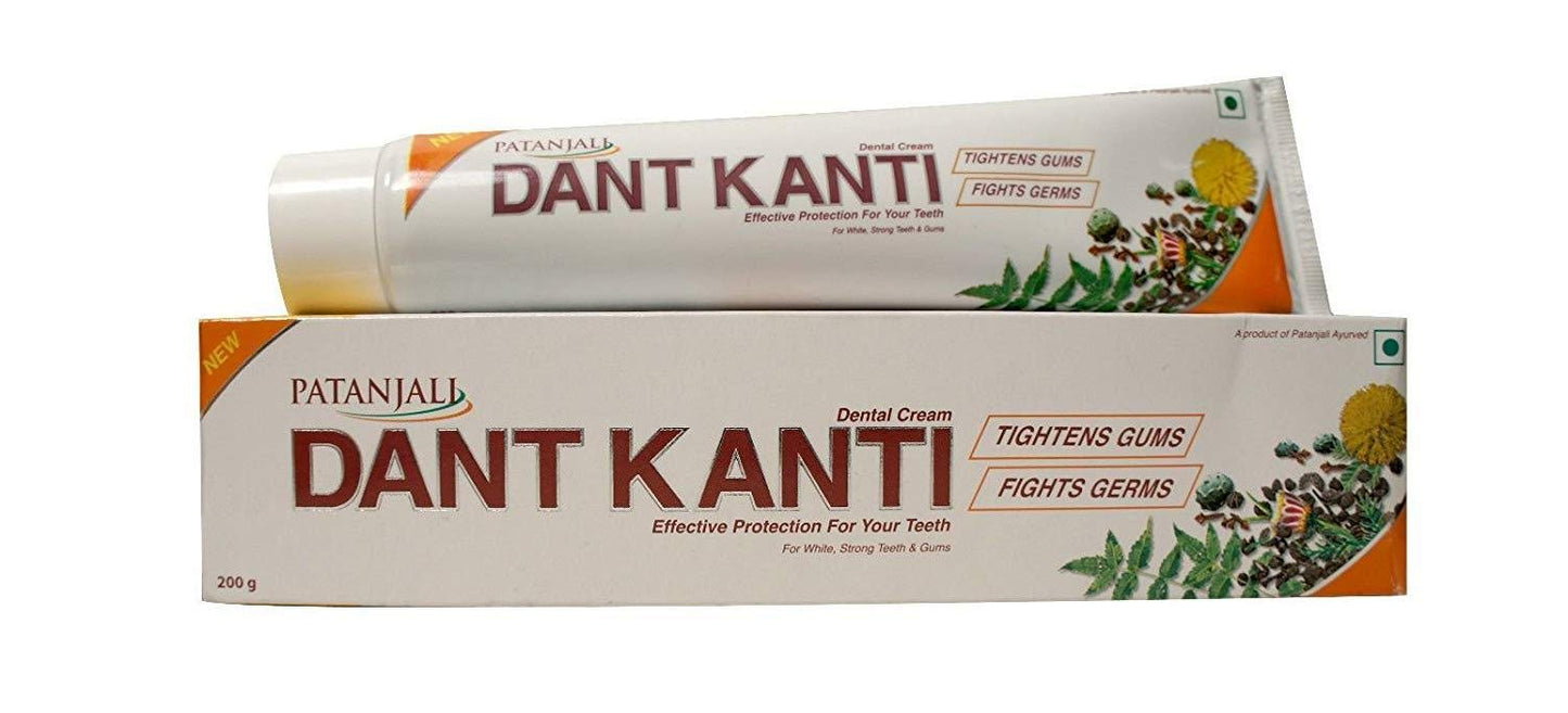 Patanjali Dant Kanti Natural Toothpaste 200 gm (PACK of 6) - Bath & Shower