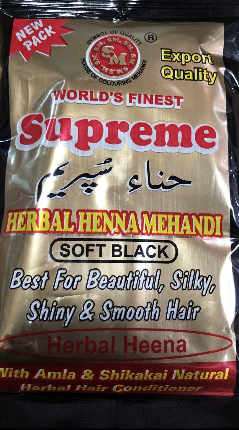 SUPREME HERBAL HENNA Powder Soft Black Hair Color (24 x 150gm = 3.2 kg)