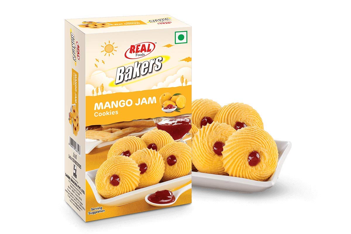 Real Bakers Mango Jam Cookies 200gm - Snacks & Savory