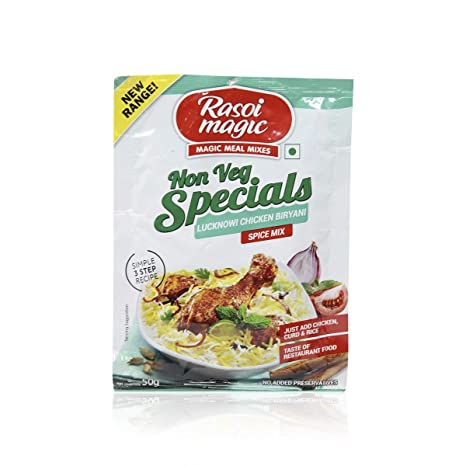 Rasoi Magic Spice Mix- Lucknow Chicken Biryani 50 gms - Food / Masala / Dal