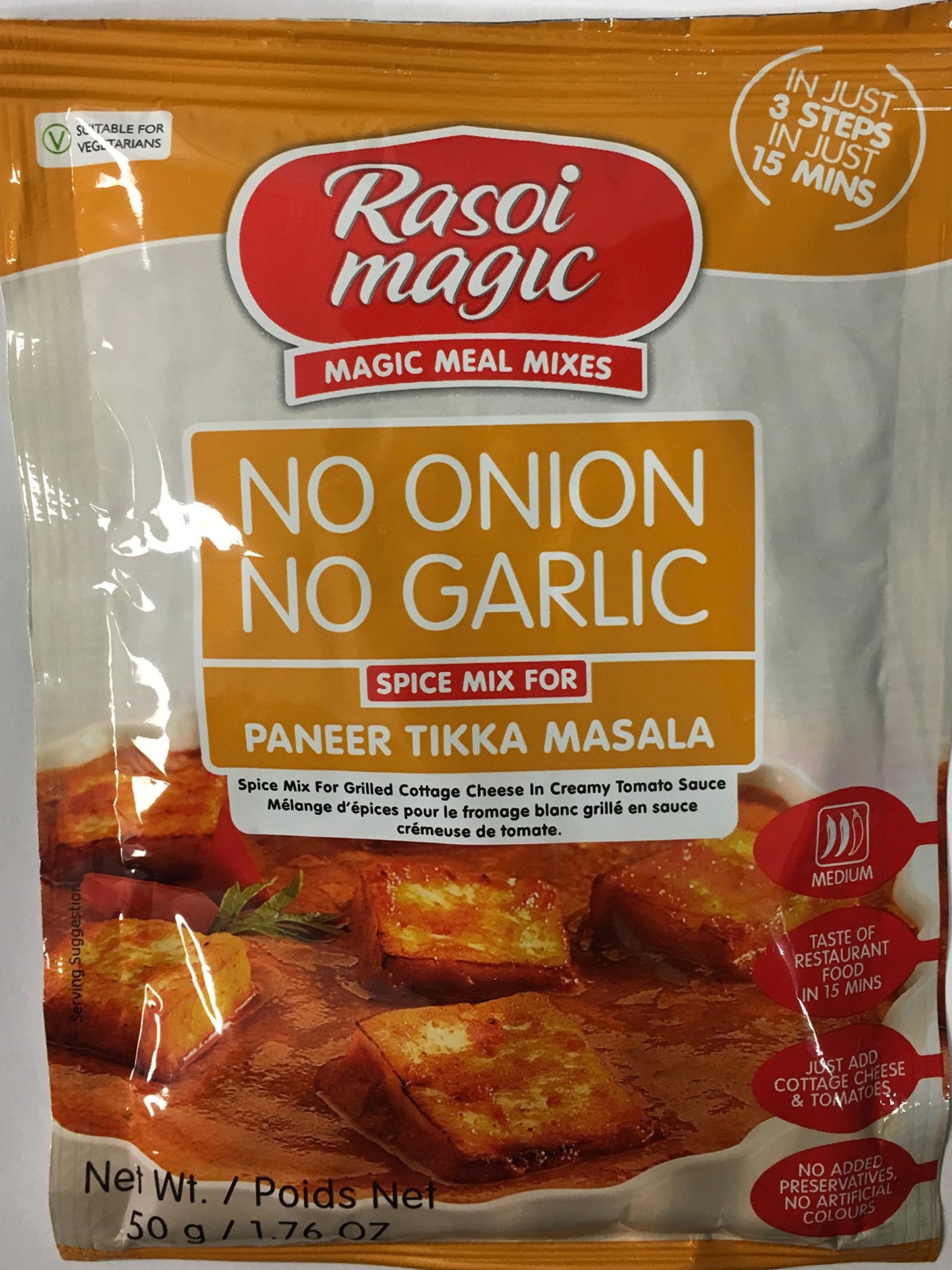 Rasoi Magic Paneer Tikka No Onion No Garlic Ready to Cook Spice Mix 1.76oz - Food / Masala / Dal