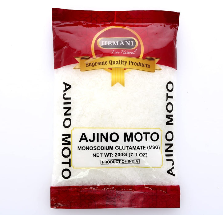 HEMANI Aji no Moto - Ajinomoto 200g (7.1 oz) - Monosodium Glutamate (MSG) - Glutamate Monosodique - Umami Seasoning - Perfect for soups, salads & dressings