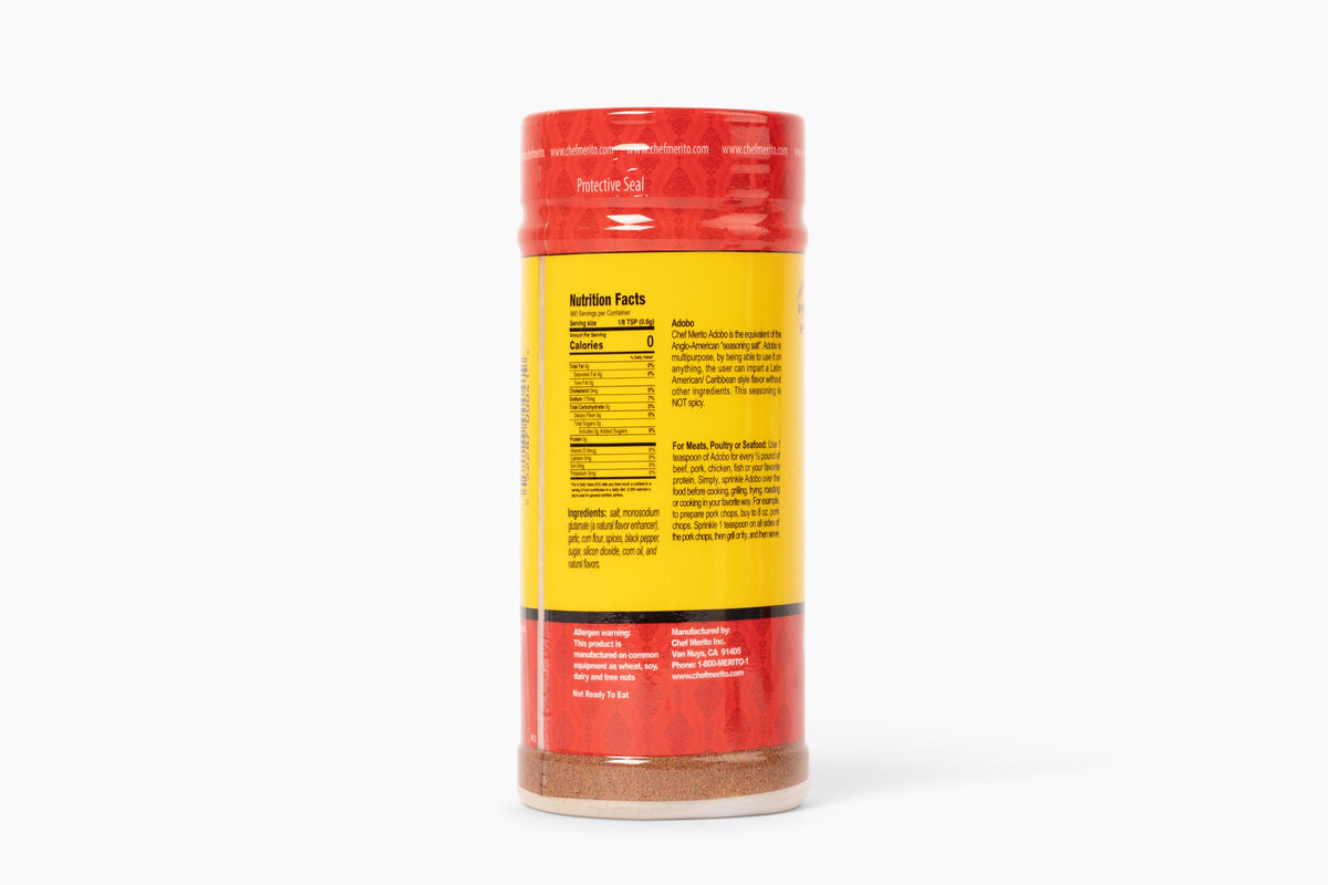 Chef Merito | Adobo Seasoning | 14 Ounces | Pack of One | Large Bottle | Great for Grilling, Frying and Oven Baking |