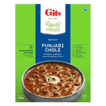 Gits Ready to Eat Punjabi Chhole, 1200g (Pack of 4 X 300g Each)