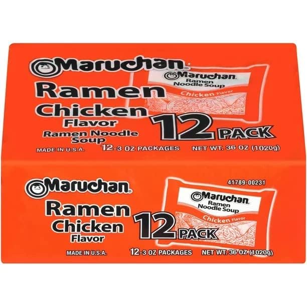 Maruchan Ramen Chicken Flavor Noddle Soup 12 Pack (1) - SET OF 2