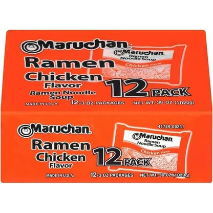 Maruchan Ramen Chicken Flavor Noddle Soup 12 Pack (1) - SET OF 2