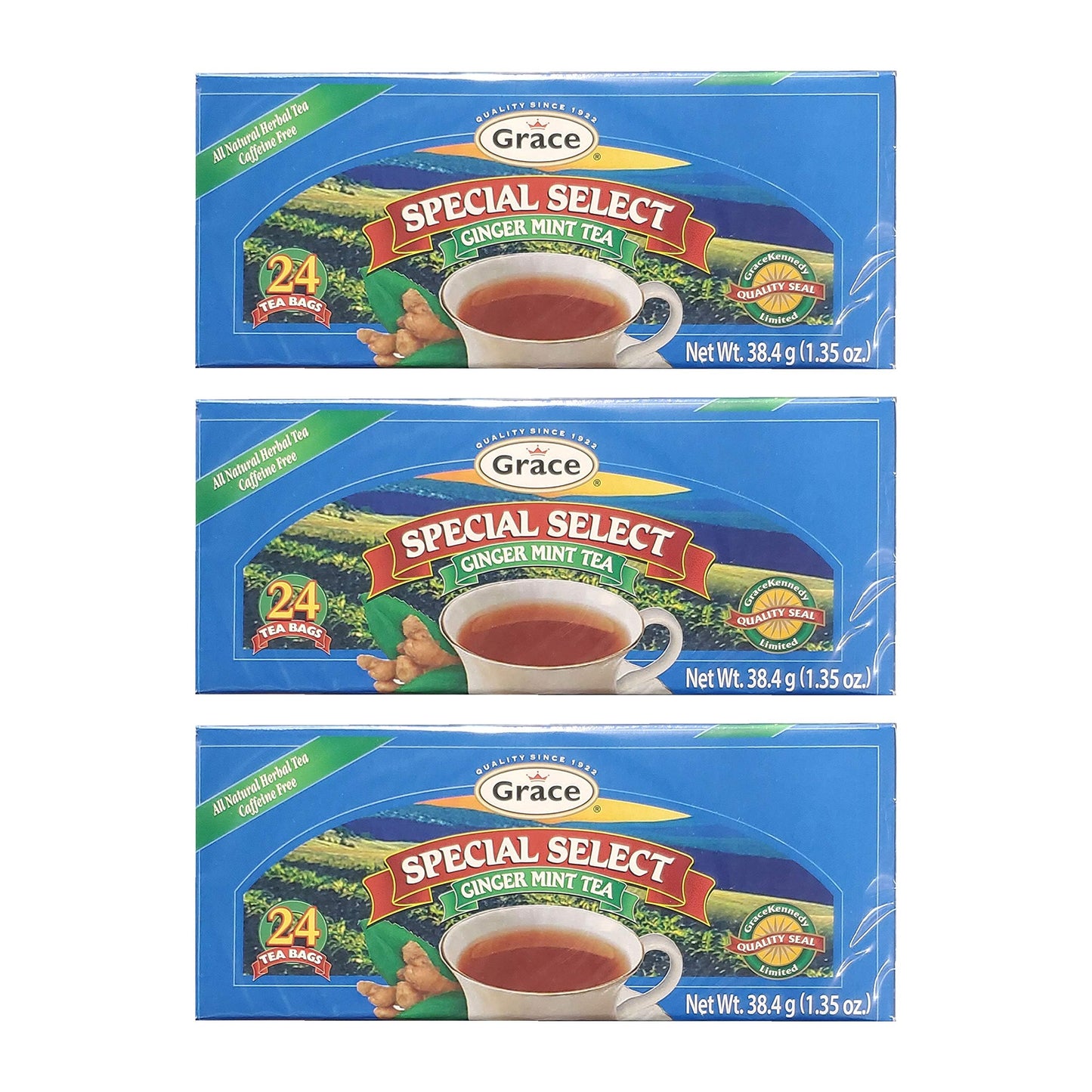 Grace Special Select Ginger Mint Tea (3 Pack - 72 Tea Bags, Total of 4.05oz)