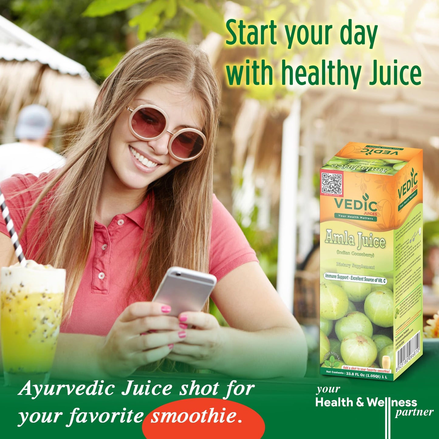 Vedic Amla Juice | Immune Support - Excellent Source of Vitamin C 1L