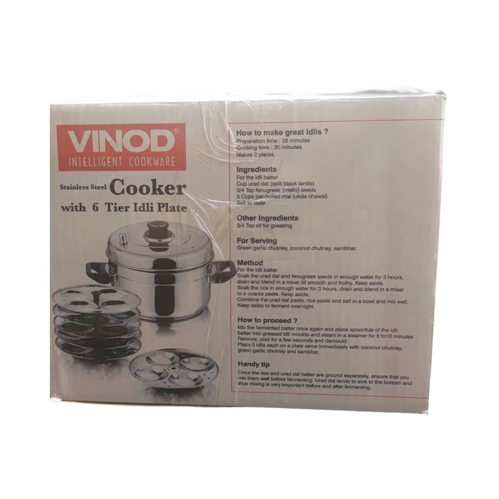 Vinod St St cooker with Multilayer Idli Stand 6 plates