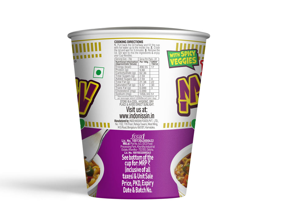 Cup Noodles -spicy Vegetable Flavor -manchow 70 gms